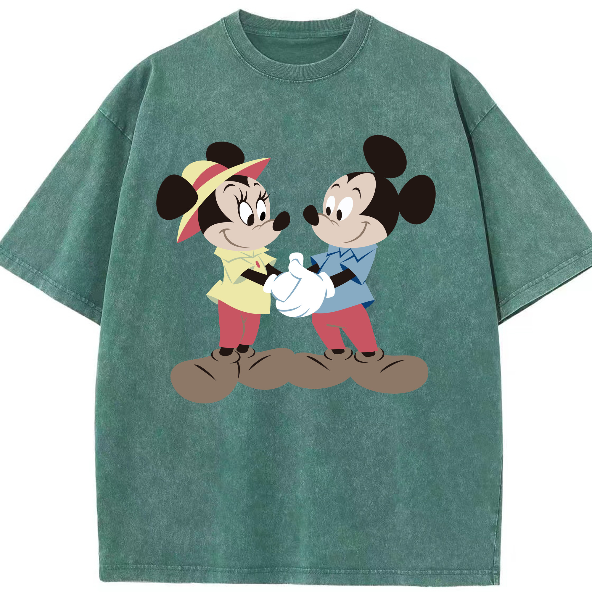 （画像用） ミッキーマウス Mickey Mouse 綿100% ヴィンテージ風 半袖Tシャツ（フロントプリント）